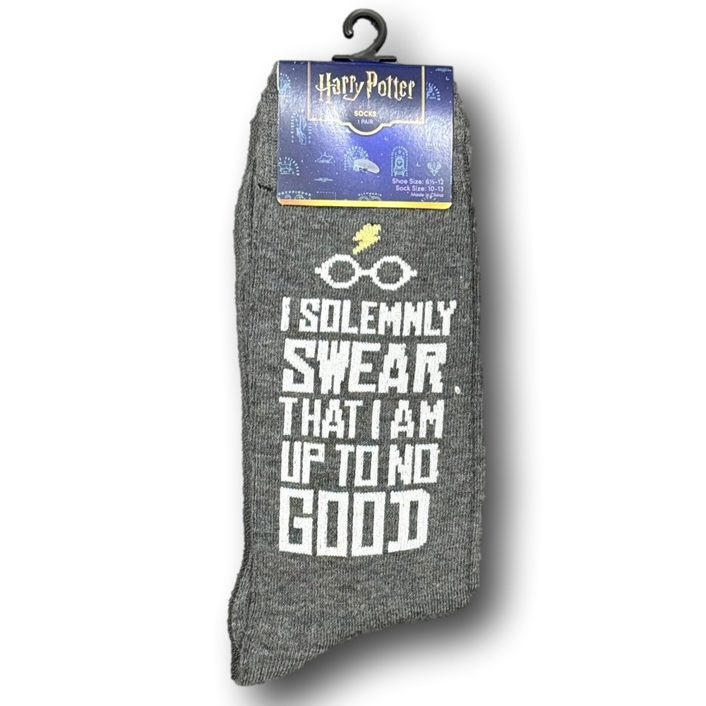 3/$20 Harry Potter "I Solemnly Swear..." Funny Novelty Crew Socks - NWT